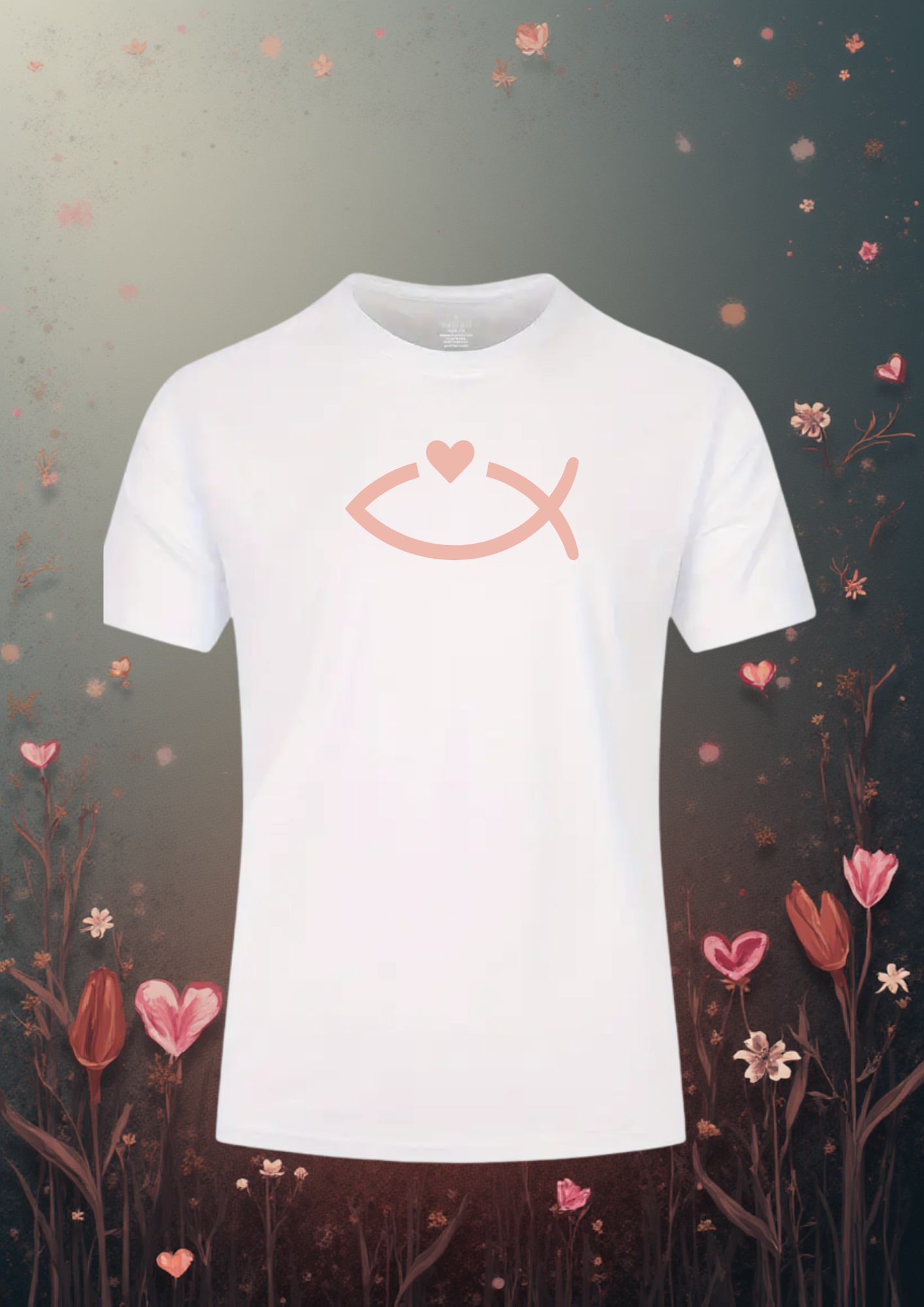 Camiseta Pez Cristiano con Corazón